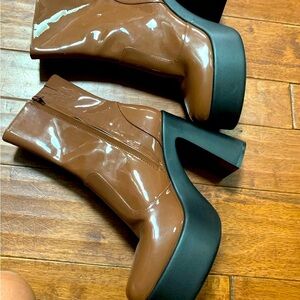 Gianni Bini Gb Levi Tate Patent Platform Mid Boots 8.5
